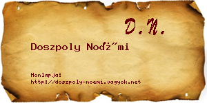 Doszpoly Noémi névjegykártya